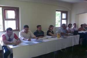 cnsda Fúlvio Ferreira, José Carlos Lau, Abel Silva, Fabiana Cominatto, Ademir Gonçalves. Banca de TCC do curso Gestor Jr.