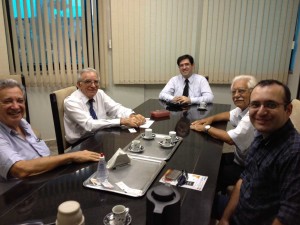Reuniao com historiador Guido Bilharinho Historiador Guido e seu filho também advogado Sérgio Bilharinho, recepcionam Daniel, Januário e Fúlvio